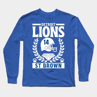 Detroit Lions ST Brown 14 American Football Long Sleeve T-Shirt